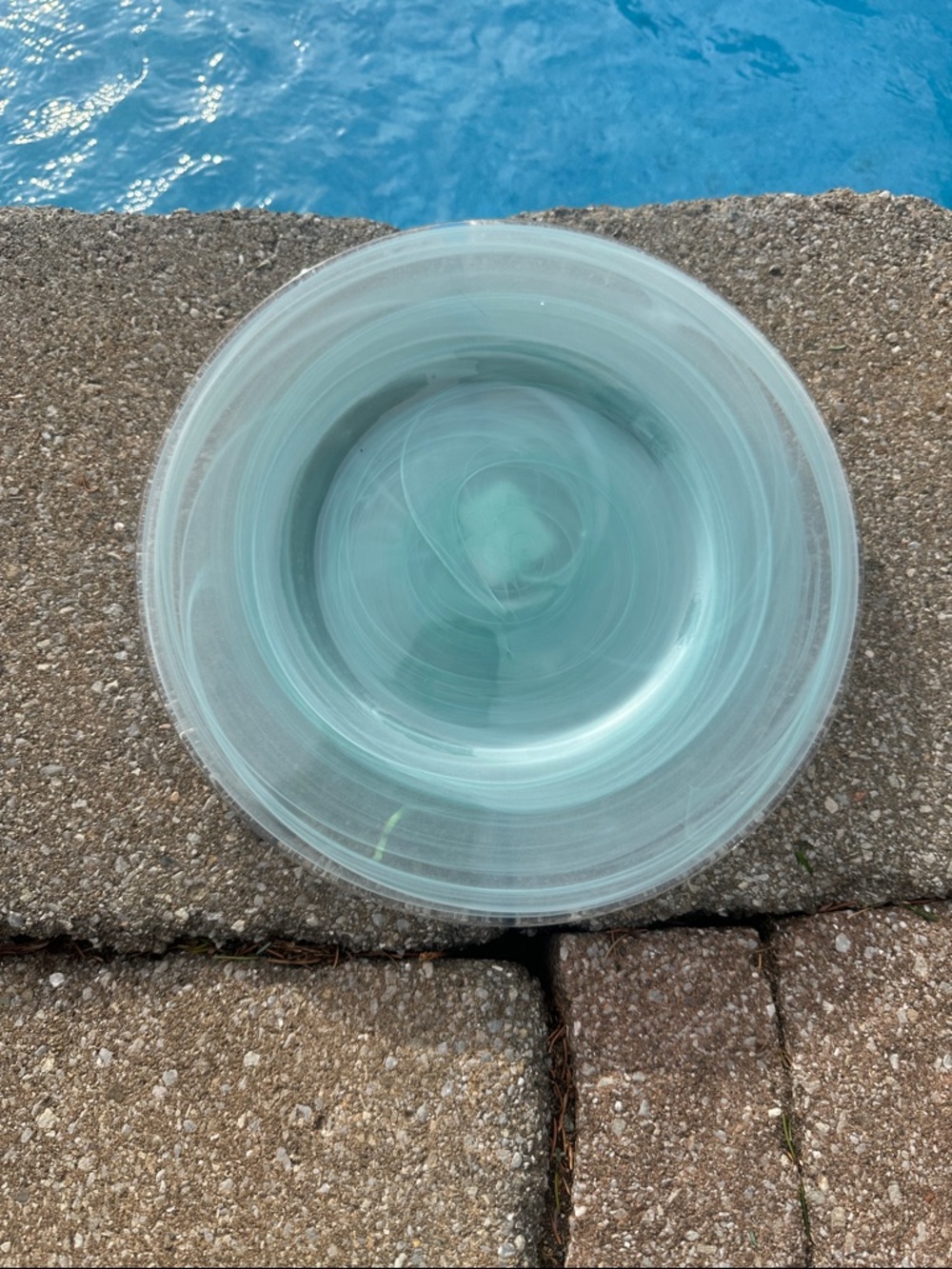 Pier 1 Teal Swirl Glass dinner plate